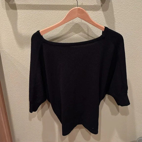 Cullen woman's black cashmere wrap sweater - Picture 7 of 9